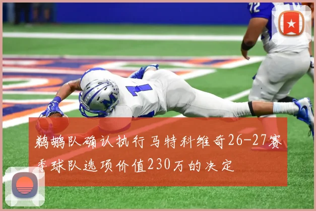 鹈鹕队确认执行马特科维奇26-27赛季球队选项价值230万的决定